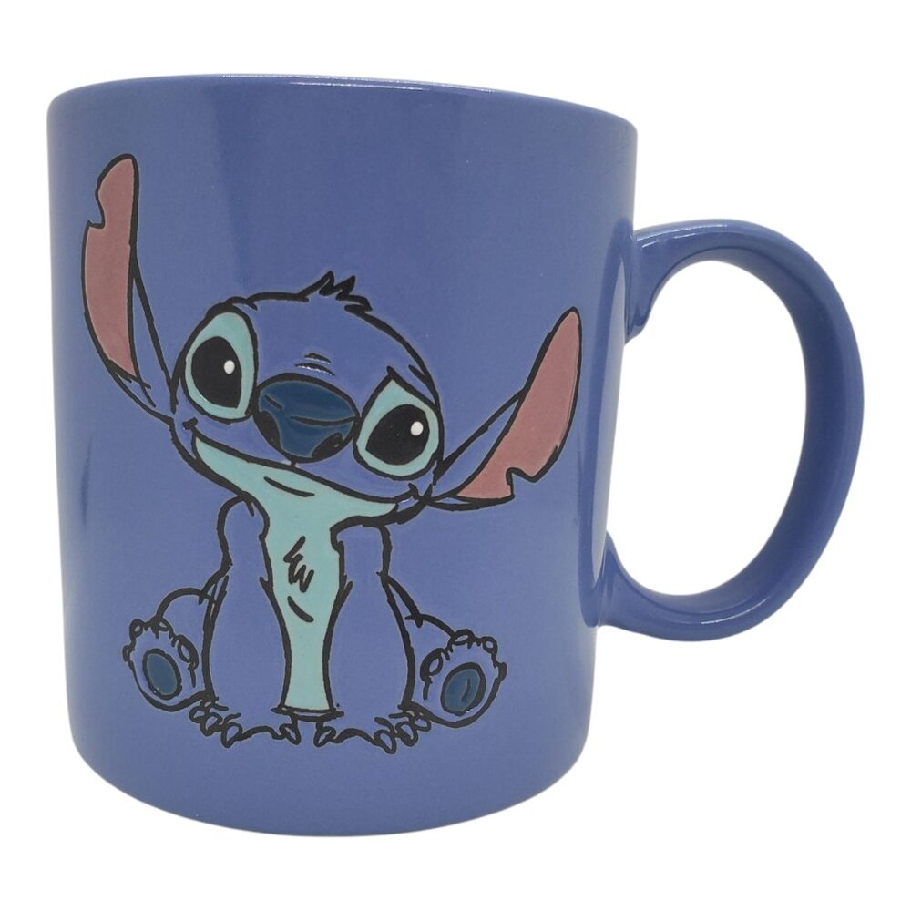 Lilo and Stitch Front and Back Coffee Mug Ceramic 20oz Sketch Blue Disney Cute